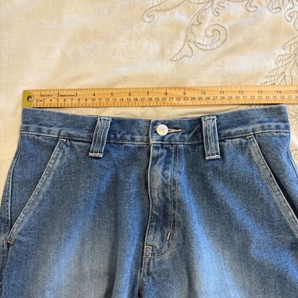 Vintage Y2K Purple Heart Cargo Carpenter Denim Shorts Women's Size 7/8 Blue - Picture 5 of 10